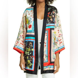 Alice + Olivia Koko Patchwork Printed Kimono Jacket, Freesia Tile Pattern